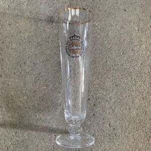 Warsteiner 0.3L Gold Rimmed 9” Tall Beer Glass